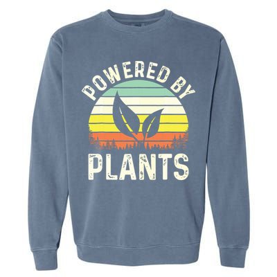 Powered By Plants Veggie Vegan Gardening Garment-Dyed Sweatshirt