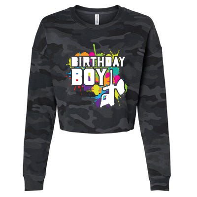 Paintball Birthday Party Theme Cropped Pullover Crew