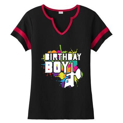 Paintball Birthday Party Theme Ladies Halftime Notch Neck Tee