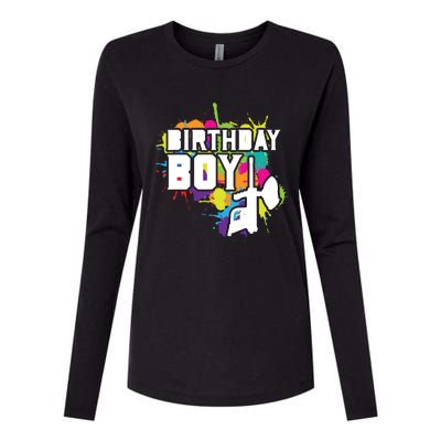 Paintball Birthday Party Theme Womens Cotton Relaxed Long Sleeve T-Shirt