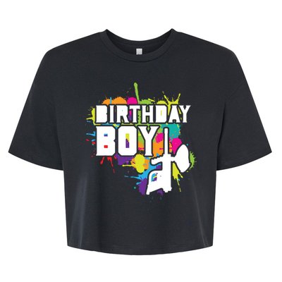 Paintball Birthday Party Theme Bella+Canvas Jersey Crop Tee