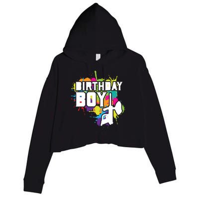 Paintball Birthday Party Theme Crop Fleece Hoodie