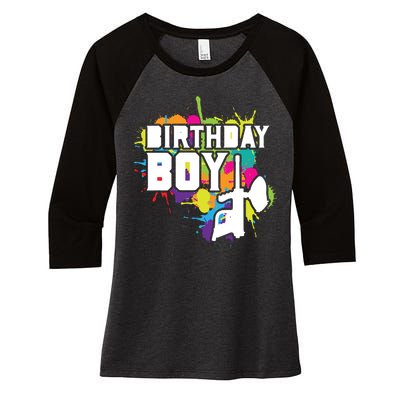 Paintball Birthday Party Theme Women's Tri-Blend 3/4-Sleeve Raglan Shirt