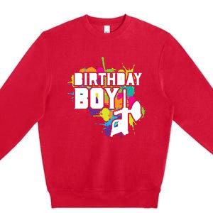 Paintball Birthday Party Theme Premium Crewneck Sweatshirt