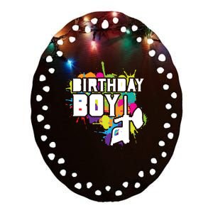 Paintball Birthday Party Theme Ceramic Oval Ornament