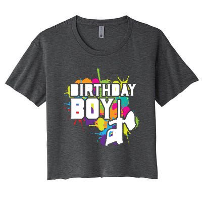 Paintball Birthday Party Theme Women's Crop Top Tee