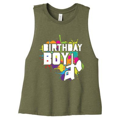 Paintball Birthday Party Theme Women's Racerback Cropped Tank