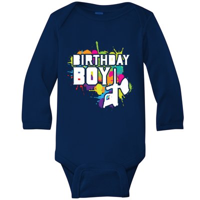 Paintball Birthday Party Theme Baby Long Sleeve Bodysuit