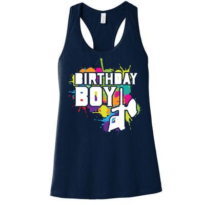 Paintball Birthday Party Theme Women's Racerback Tank