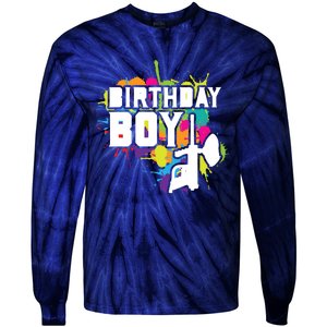 Paintball Birthday Party Theme Tie-Dye Long Sleeve Shirt