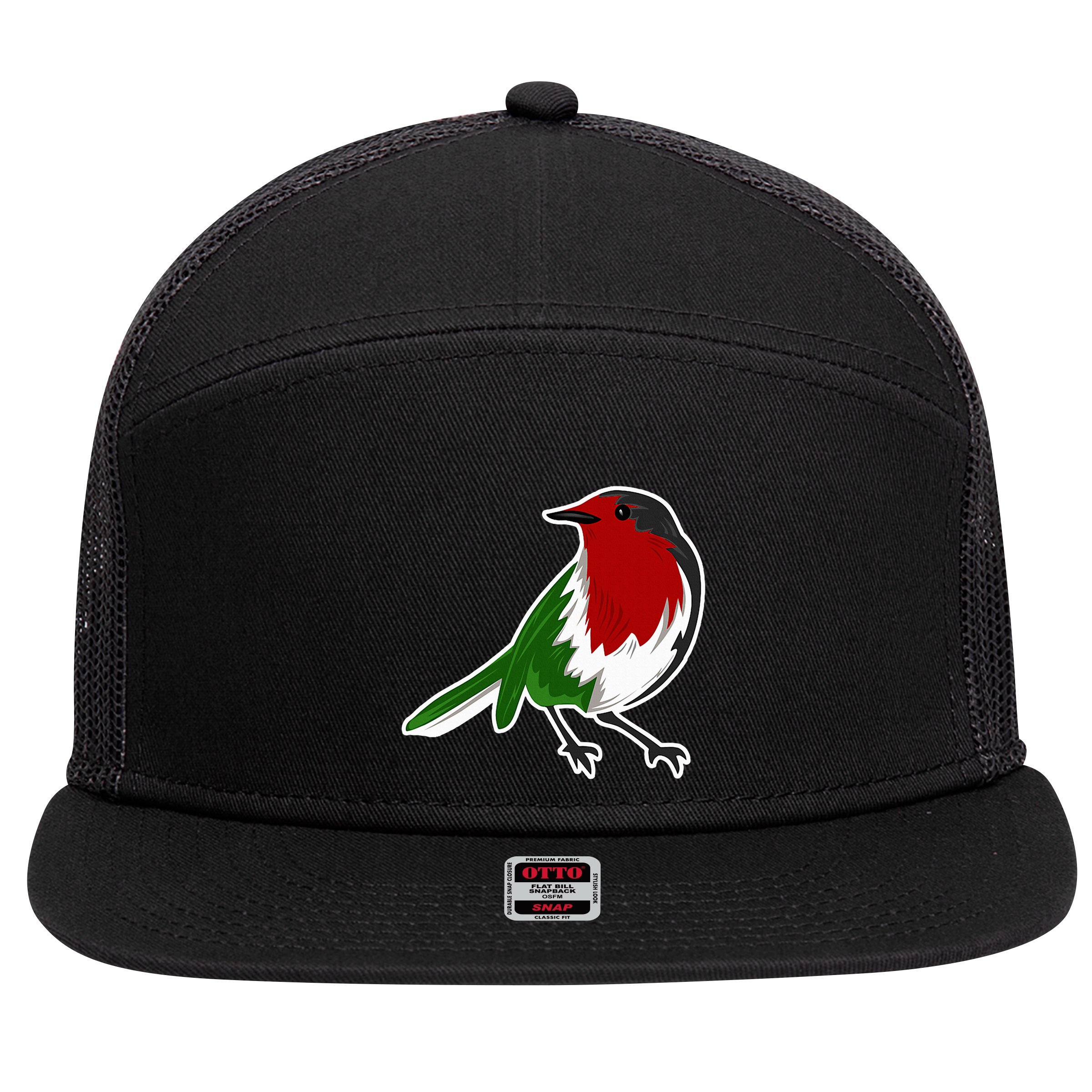 Palestinian Bird Palestinian Flag Palestine 7 Panel Mesh Trucker Snapback Hat
