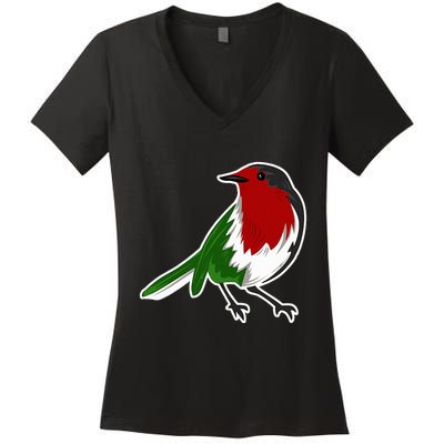 Palestinian Bird Palestinian Flag Palestine Women's V-Neck T-Shirt