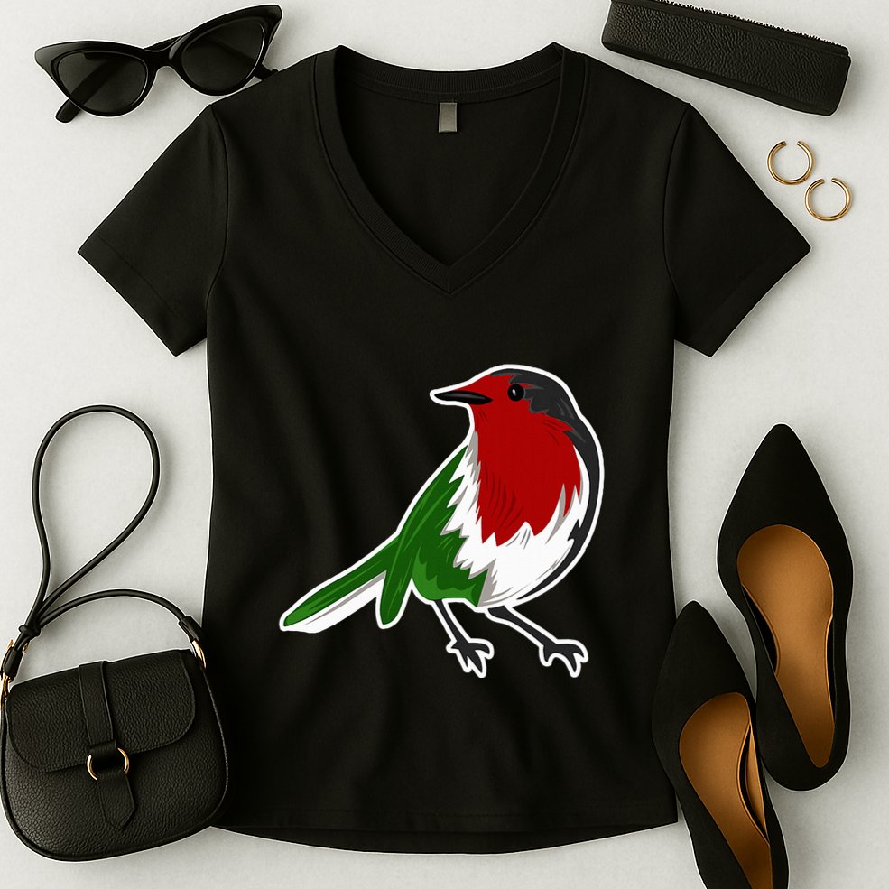 Palestinian Bird Palestinian Flag Palestine Women's V-Neck T-Shirt