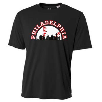 Philadelphia Baseball Philadelphia Cityscape Skyline Cooling Performance Crew T-Shirt