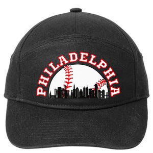 Philadelphia Baseball Philadelphia Cityscape Skyline 7-Panel Snapback Hat