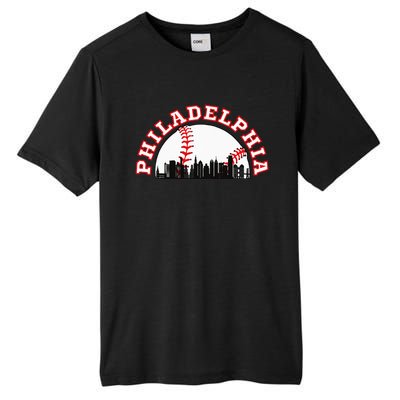 Philadelphia Baseball Philadelphia Cityscape Skyline Tall Fusion ChromaSoft Performance T-Shirt