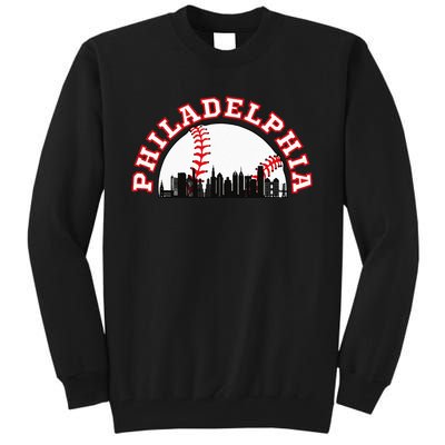 Philadelphia Baseball Philadelphia Cityscape Skyline Tall Sweatshirt