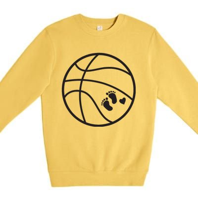 Pregnant Basketball Pregnancy Belly Costume For Halloween Premium Crewneck Sweatshirt