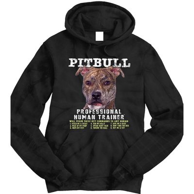 Pit Bull Pittie Brindle Lover Professional Human Trainer Tie Dye Hoodie