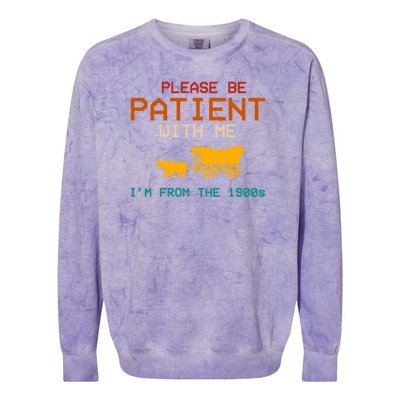 Please Be Patient With Me Im From The 1900s Vintage Colorblast Crewneck Sweatshirt