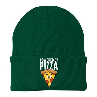 Powered By Pizza Funny Pizza Knit Cap Winter Beanie