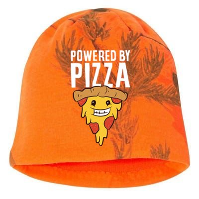 Powered By Pizza Funny Pizza Kati - Camo Knit Beanie