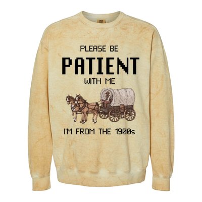 Please Be Patient With Me IM From The 1900s Vintage Colorblast Crewneck Sweatshirt