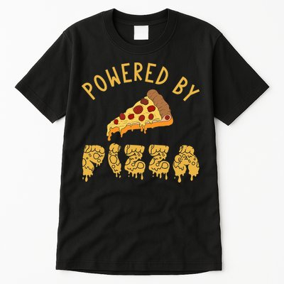 Powered By Pizza Funny Food Lover Snack Italian Food Lover Tall T-Shirt