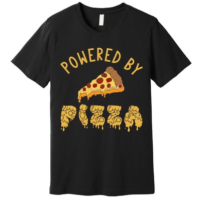 Powered By Pizza Funny Food Lover Snack Italian Food Lover Premium T-Shirt