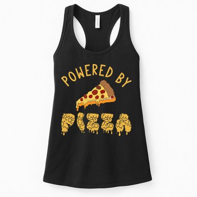 Powered By Pizza Funny Food Lover Snack Italian Food Lover Womens Tank Top