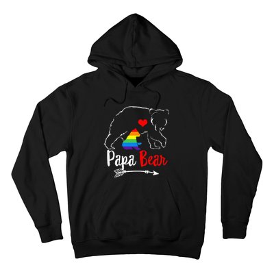 Papa Bear Proud Dad Daddy Ally LGBTQ Rainbow Flag Human Hoodie