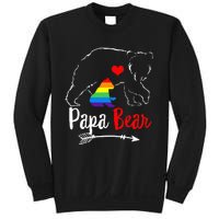 Papa Bear Proud Dad Daddy Ally LGBTQ Rainbow Flag Human Sweatshirt