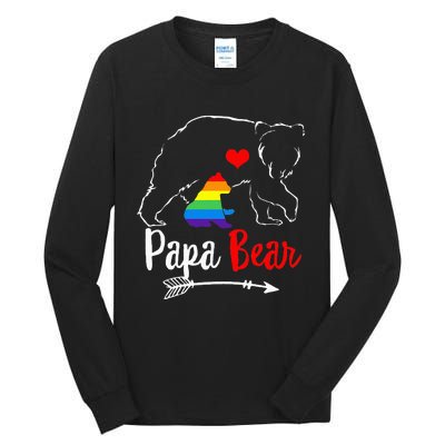 Papa Bear Proud Dad Daddy Ally LGBTQ Rainbow Flag Human Tall Long Sleeve T-Shirt