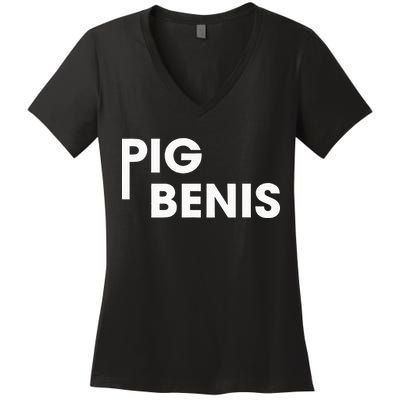 Pig benis Women's V-Neck T-Shirt