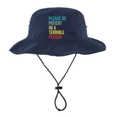 Please Be Patient IM A Terrible Person Funny Sarcastic Legacy Cool Fit Booney Bucket Hat