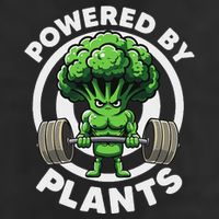 Powered By Plants Vegan Athlete Vegan Gym Vegan Bodybuilding 7 Panel Mesh Trucker Snapback Hat