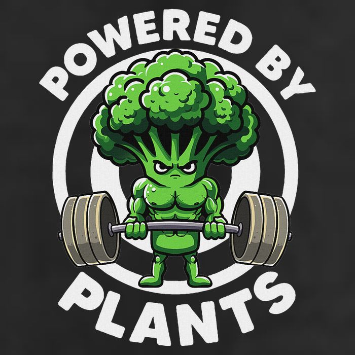 Powered By Plants Vegan Athlete Vegan Gym Vegan Bodybuilding 7 Panel Mesh Trucker Snapback Hat