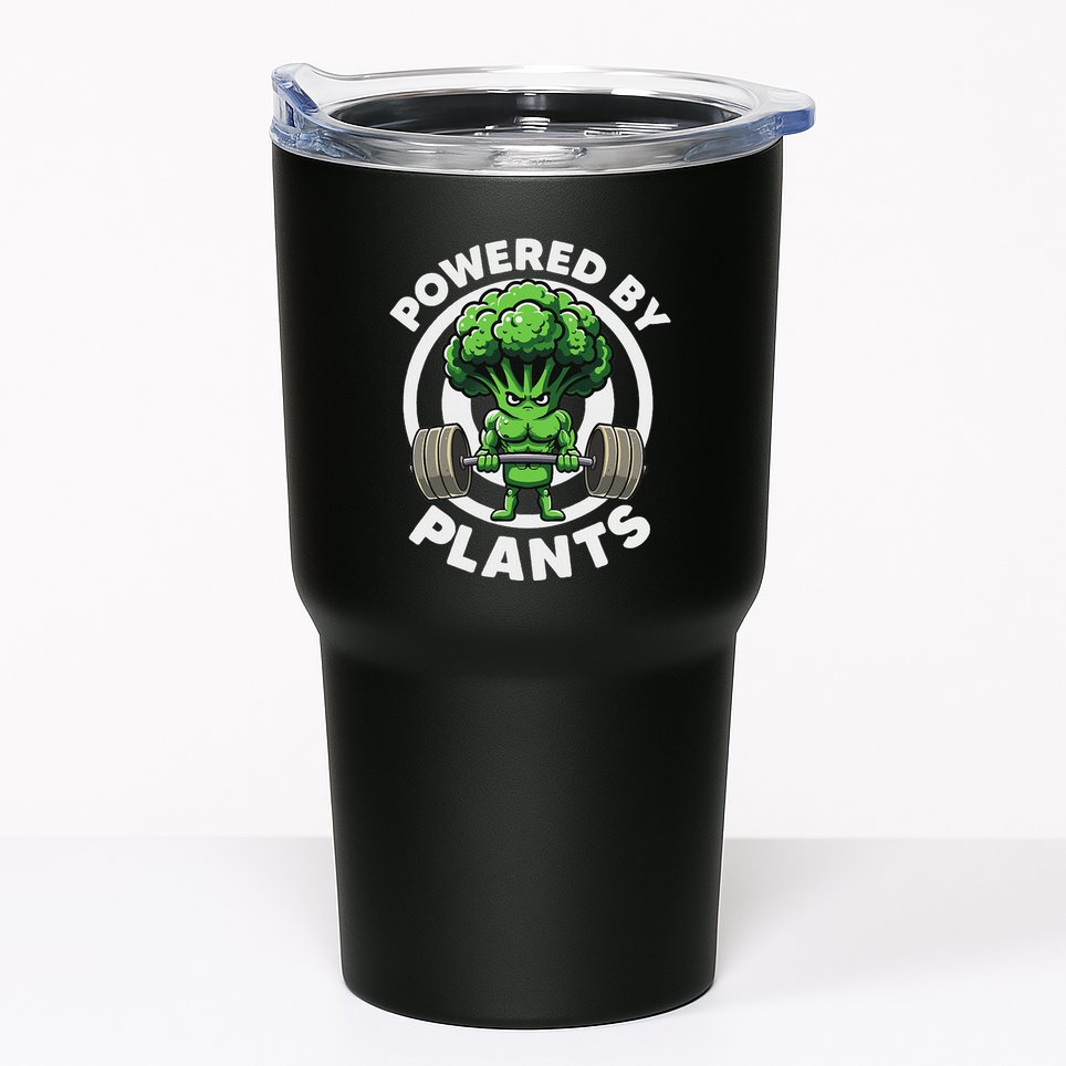 Powered By Plants Vegan Athlete Vegan Gym Vegan Bodybuilding Tumbler