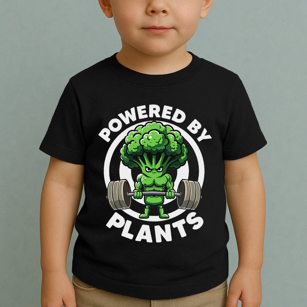 Powered By Plants Vegan Athlete Vegan Gym Vegan Bodybuilding Toddler T-Shirt