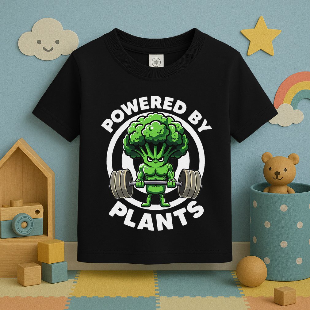Powered By Plants Vegan Athlete Vegan Gym Vegan Bodybuilding Toddler T-Shirt
