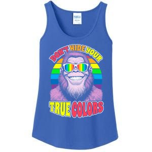 Pride Bigfoot Pink DonT Hide Your True Colors Rainbow Great Gift Ladies Essential Tank