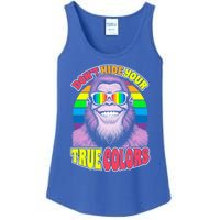 Pride Bigfoot Pink DonT Hide Your True Colors Rainbow Great Gift Ladies Essential Tank