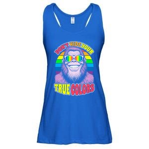 Pride Bigfoot Pink DonT Hide Your True Colors Rainbow Great Gift Ladies Essential Flowy Tank