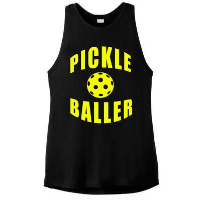 Pickle Baller Pickleball Player Design Ladies PosiCharge Tri-Blend Wicking Tank