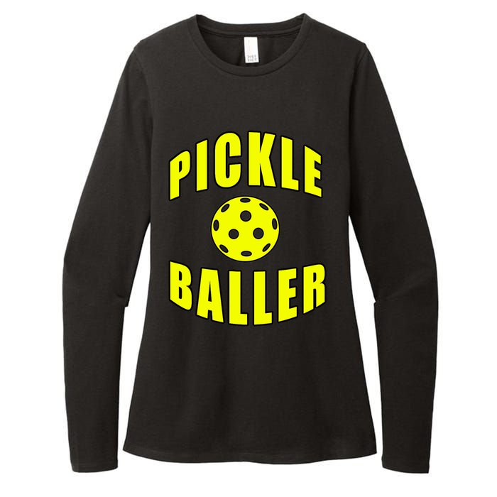 Pickle Baller Pickleball Player Design Womens CVC Long Sleeve Shirt