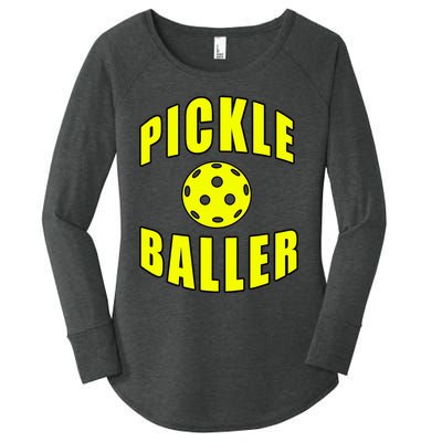 Pickle Baller Pickleball Player Design Women's Perfect Tri Tunic Long Sleeve Shirt