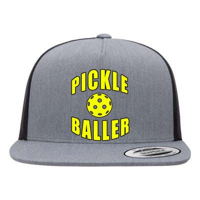 Pickle Baller Pickleball Player Design Flat Bill Trucker Hat