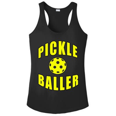 Pickle Baller Pickleball Player Design Ladies PosiCharge Competitor Racerback Tank