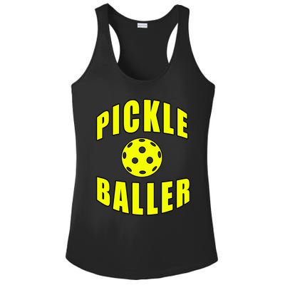 Pickle Baller Pickleball Player Design Ladies PosiCharge Competitor Racerback Tank