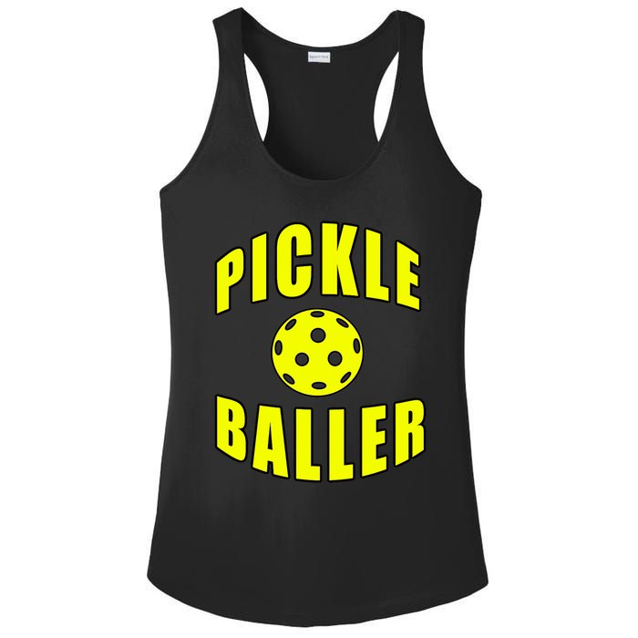 Pickle Baller Pickleball Player Design Ladies PosiCharge Competitor Racerback Tank